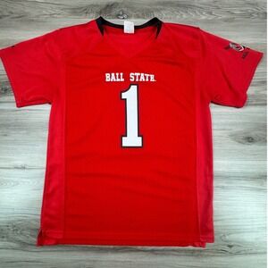 Rivalry Threads Ball State Cardinals Youth XL 16/18 Red Football Jersey Number 1
